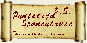 Pantelija Stančulović vizit kartica